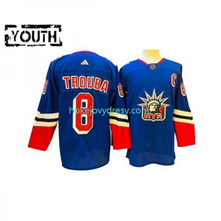 Dětské Hokejový Dres New York Rangers Jacob Trouba 8 Adidas 2022-2023 Reverse Retro Modrý Authentic